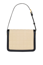 Small Solferino Quilted Suede Satchel